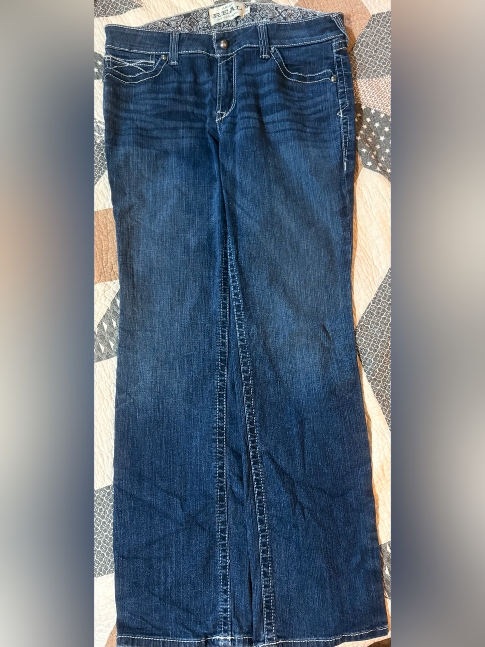 Ariat Women's Boot Cut Jeans in Dark Blue Denim